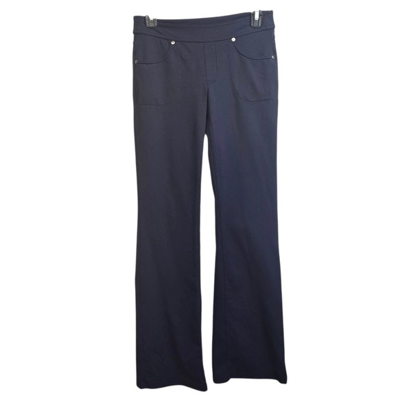 Athleta Pants - Athleta XS Supplex Nylon Blend Front Pocket Wide Leg Pants Navy